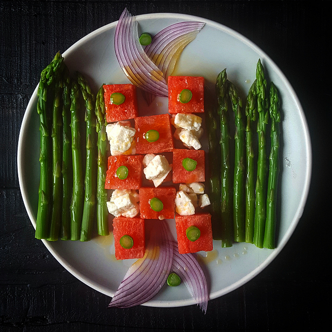 Mango & Tomato Meatless Monday Watermelon, Asparagus & Feta Salad