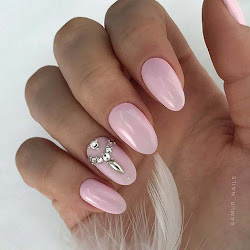 nails rhinestones acrylic designs nail simple pink rhinestone jewels stylish elegant stayglam