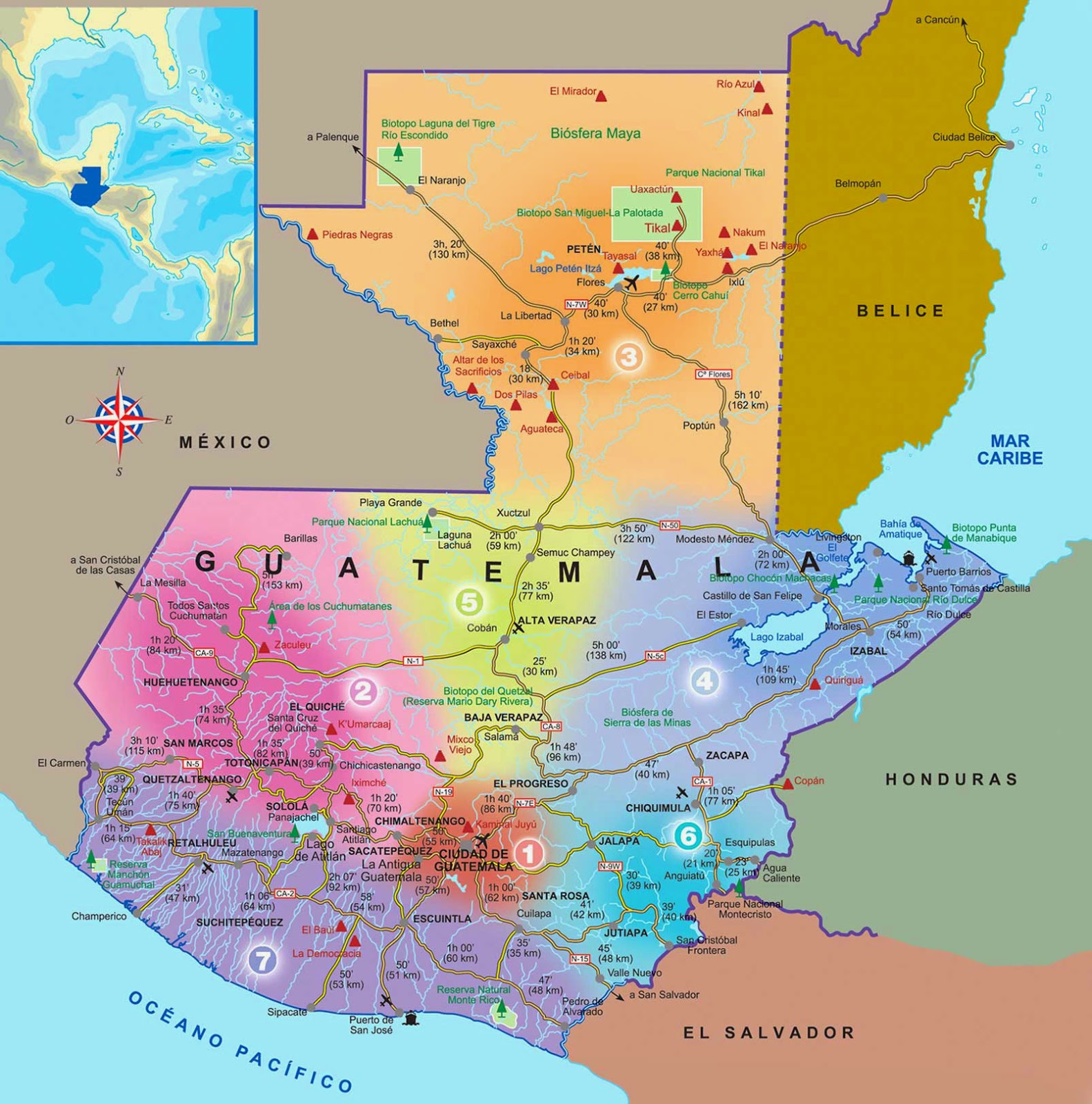 Arriba 98+ Foto Mapa De Guatemala Con Sus Departamentos Mirada Tensa