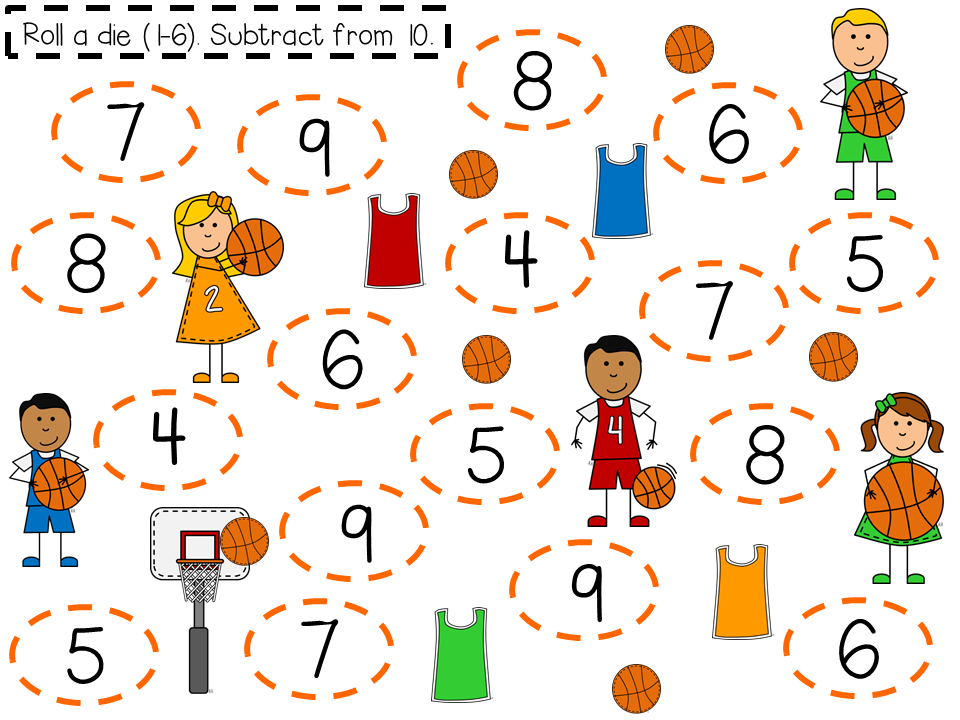 KinderMyles: March Madness Subtraction Style and a Freebie