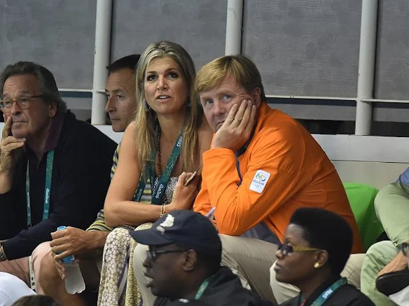 Queen Maxima and King Willem-Alexander attend the Medley Relay Final of the Rio 2016 Summer Olympic Games