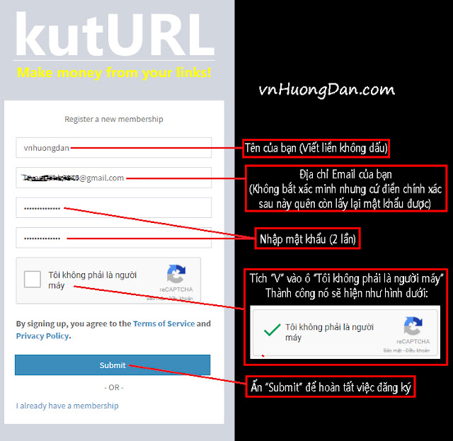 Hướng dẫn rút gọn link kiếm tiền từ KutURL với 4$ cho 1000 view tại Việt Nam