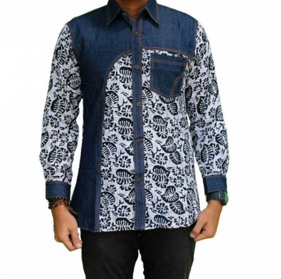 10 Model Baju Batik Pria Lengan Panjang Kombinasi Kain