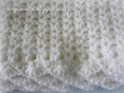 Lacy Crochet: V-Stitch Baby Afghan with Scalloped Trim