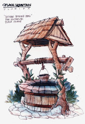 well wishing splash mountain carson disney drawings pencil don artwork drawing concept water cartoon wells bucket hand sketches clipart tribute