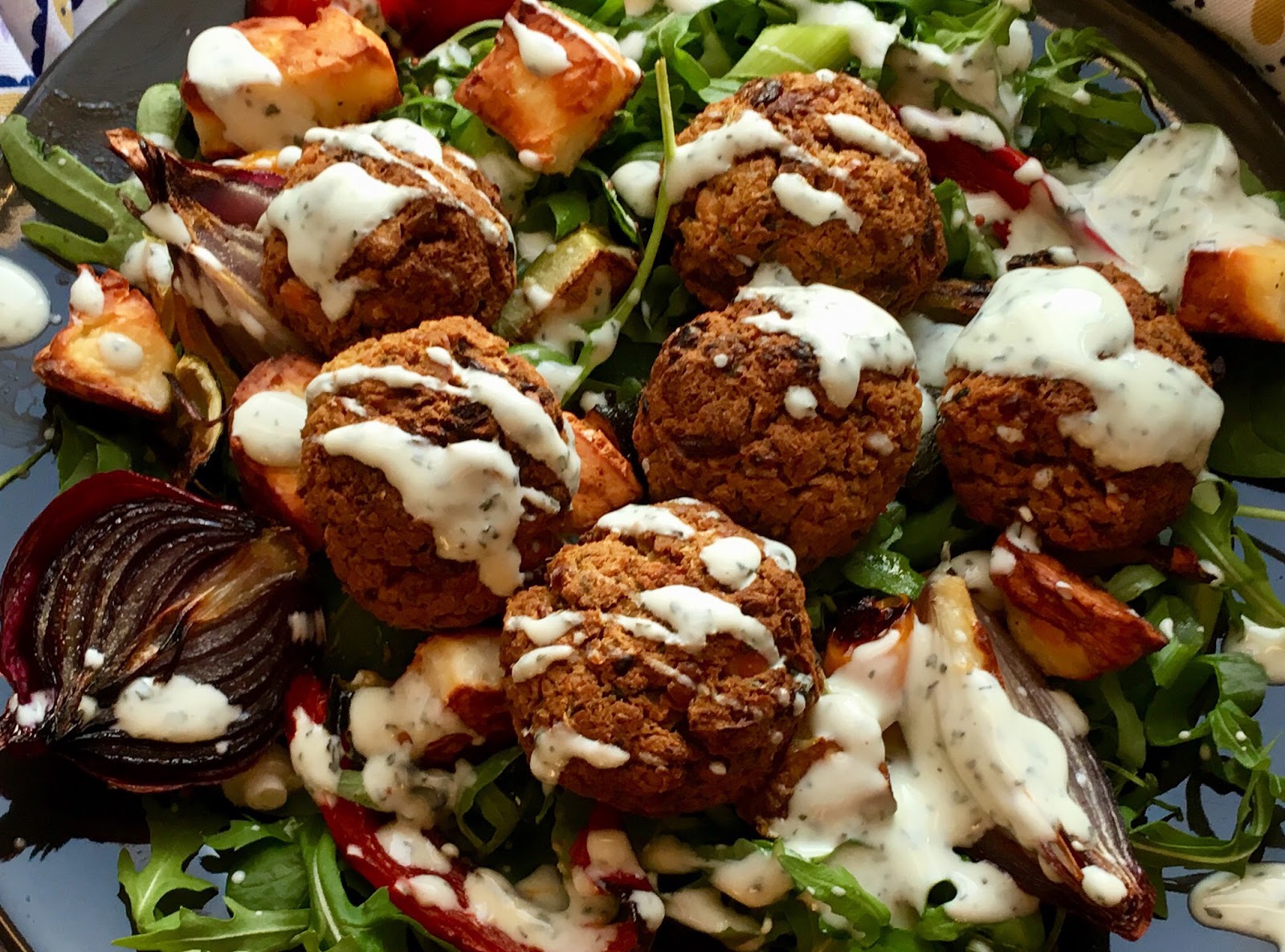 OvenBaked Falafel with Halloumi Salad