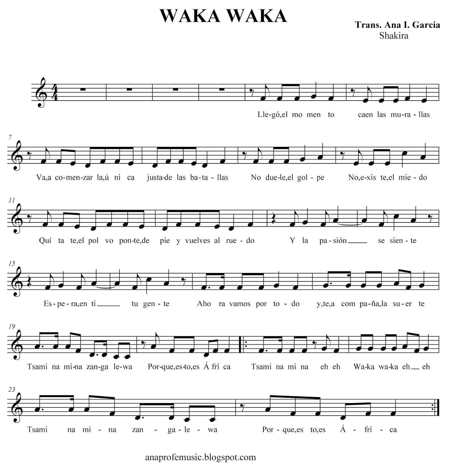 Э э эй песня. Waka Waka Ноты для фортепиано. Waka Waka Shakira Ноты.