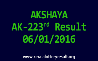 AKSHAYA AK 223 Lottery Result 6-1-2016
