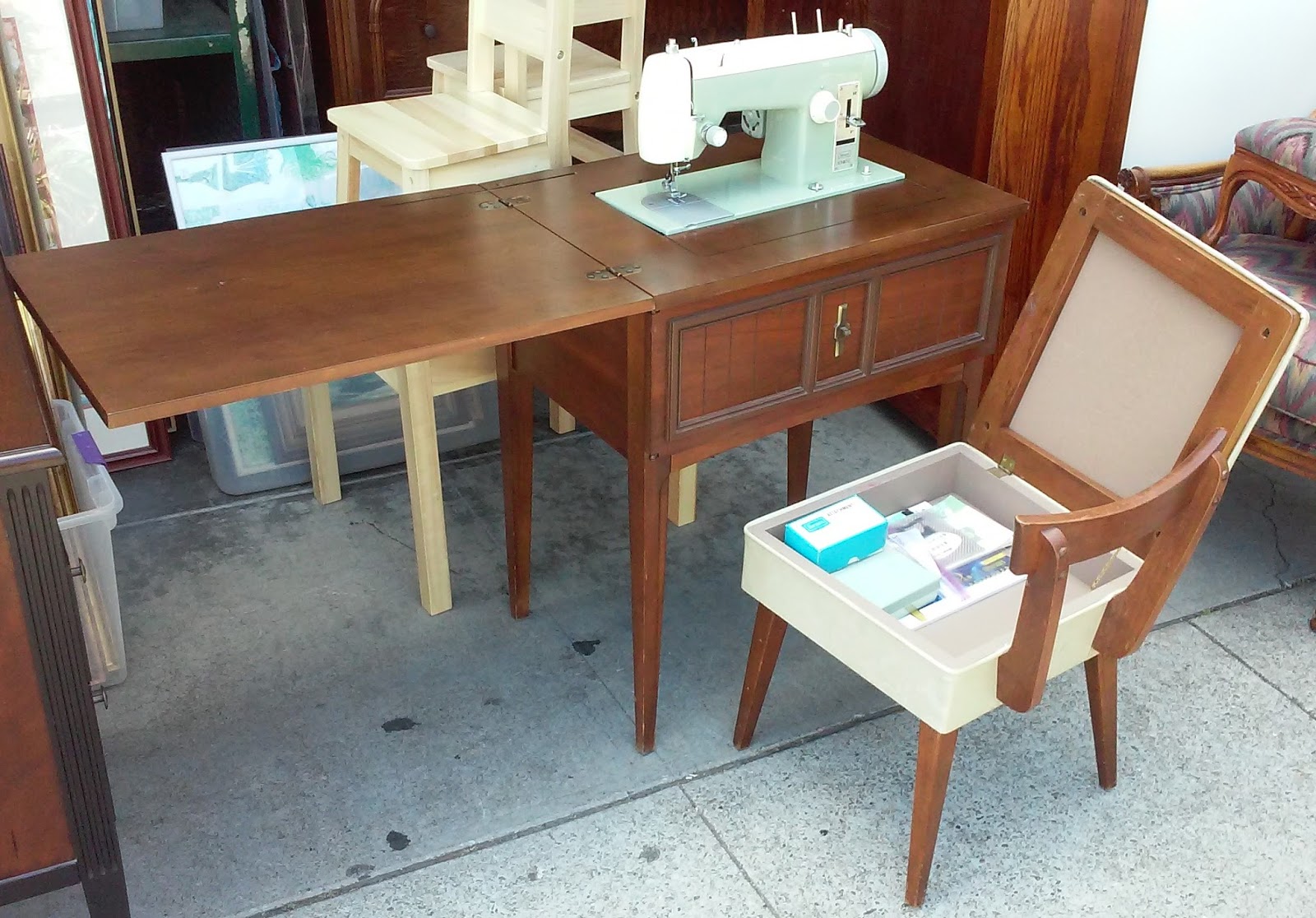 UHURU FURNITURE & COLLECTIBLES SOLD 3695 Kenmore Sewing Machine Table