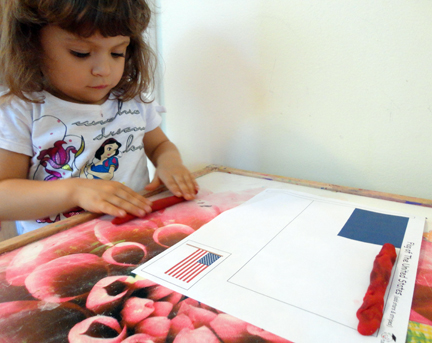 American Flag Play Dough Mat for Toddlers