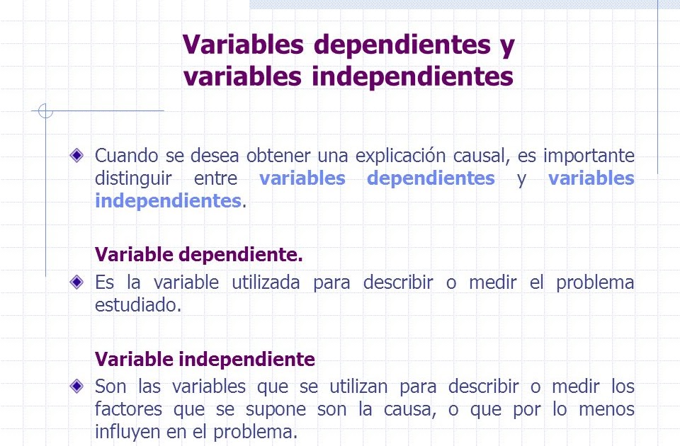 Variables Dependientes e independientes