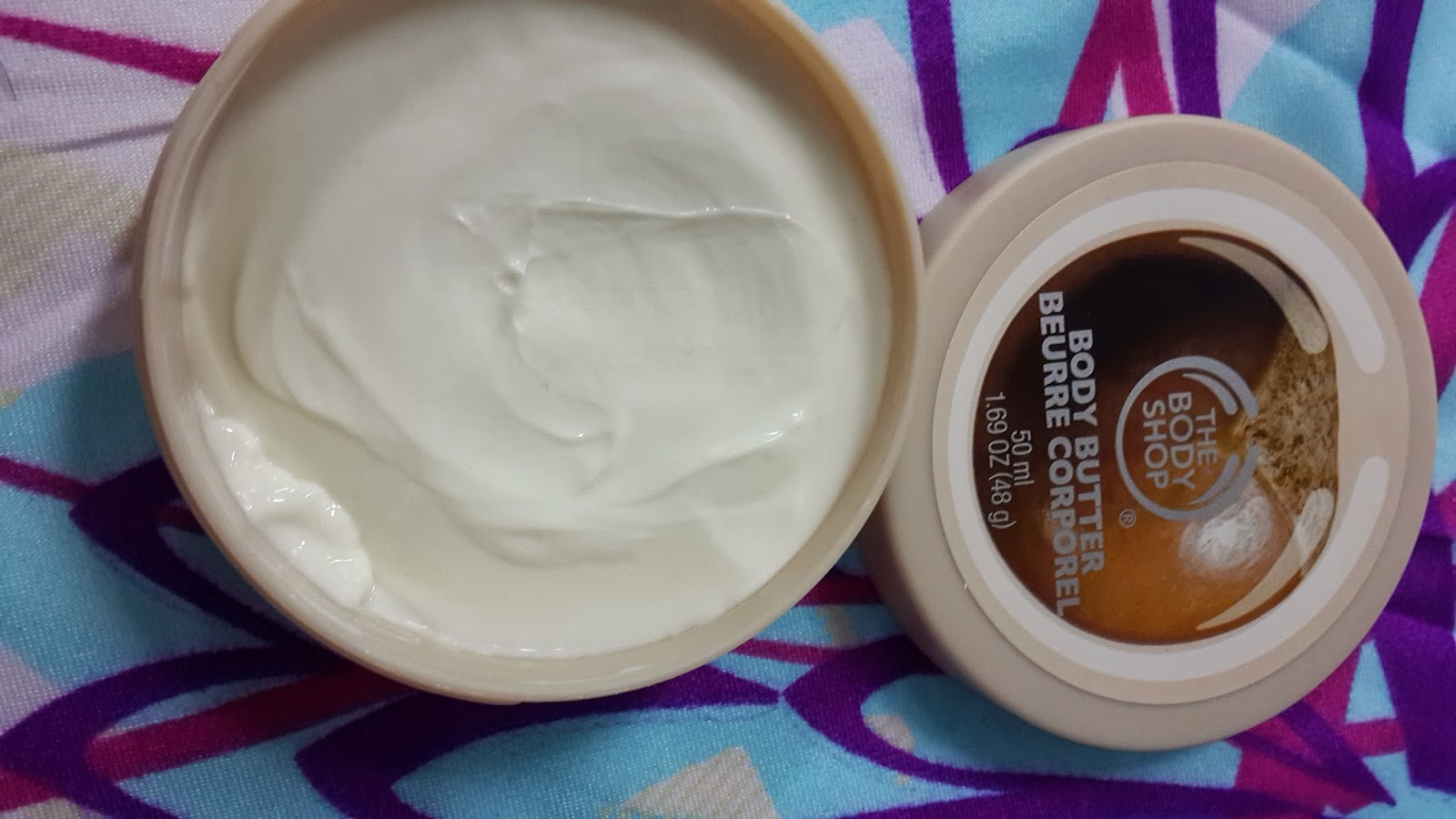Women In Blue Dress Review The Body Shop Body Butter Beurre Corporel