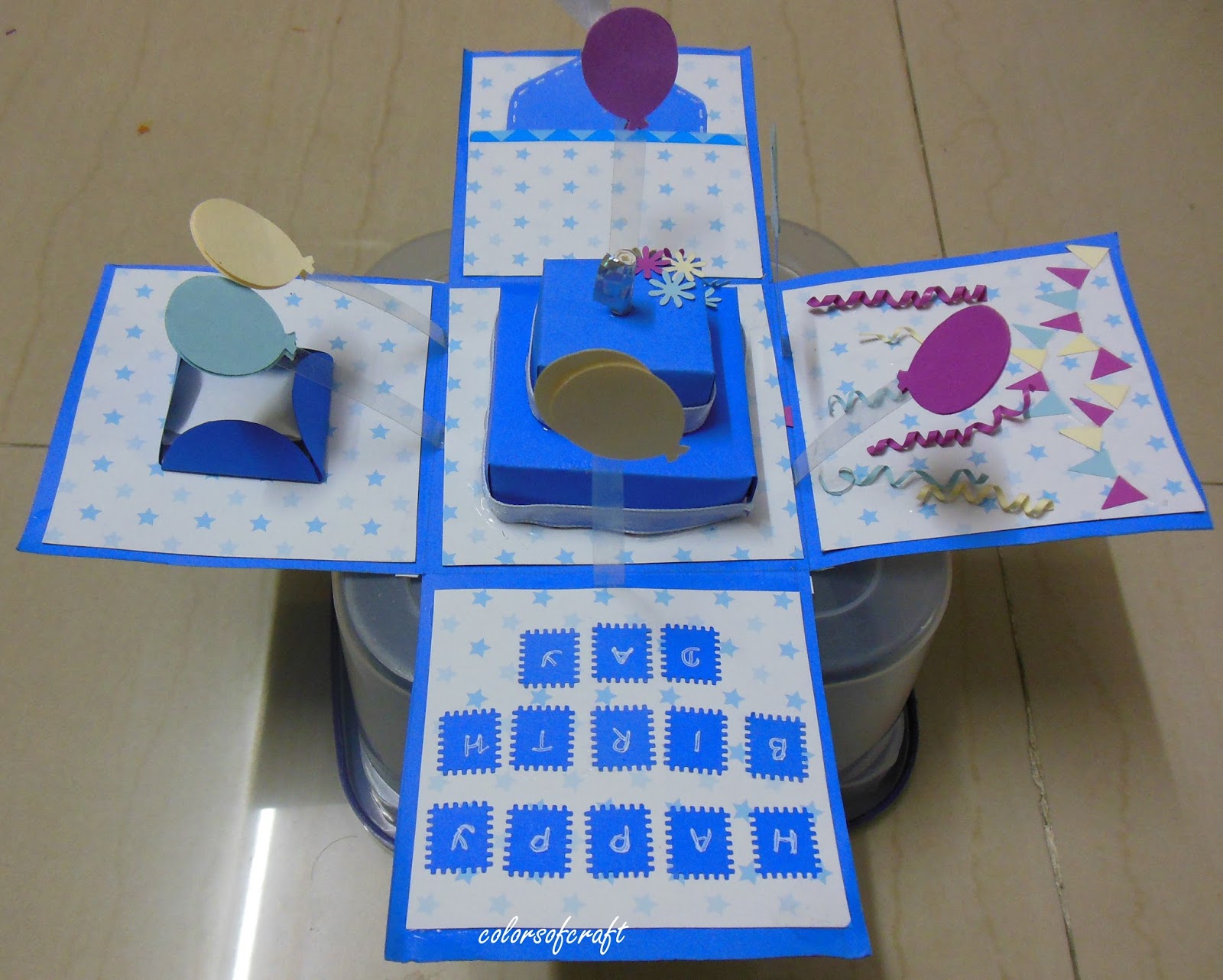 Colors of My Crafty World Explosion Box for Birthday