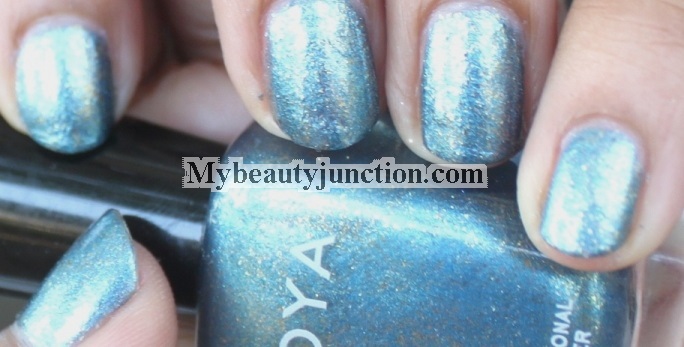 Zoya Crystal blue nail polish swatches, review, photos