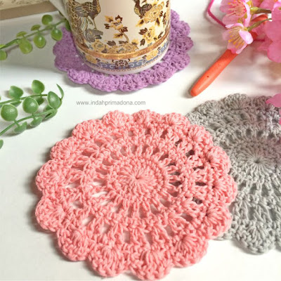 crochet coaster, crochet pattern, coaster pattern, crochet tutorial, www.indahprimadona.com