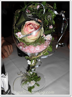 Tischdeko- Rose im Glas