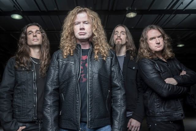 Megadeth members line up comprises of Dave Mustaine on vocals and guitar, David Ellefson on bass, guitarist Kiko Loureiro and drummer Dirk Verbeuren