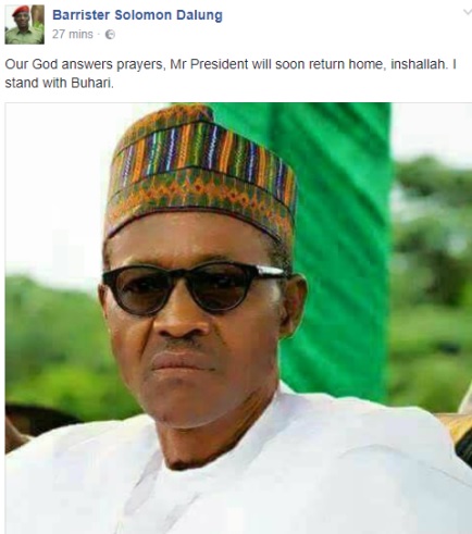 Solomon Dalung Hints On Buhari’s Return