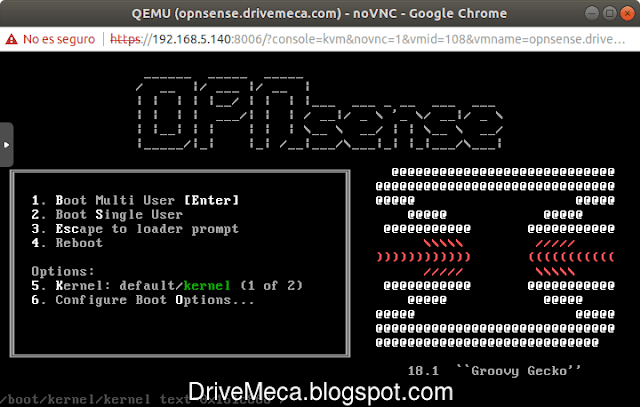 Iniciamos el asistente de OPNsense Iniciamos el asistente de OPNsense