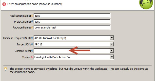 aespe's words: Eclipse Android Development Project, Compile Withnya Kosong
