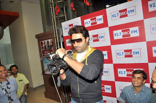 Abhishek take video camera at BIG FM radion