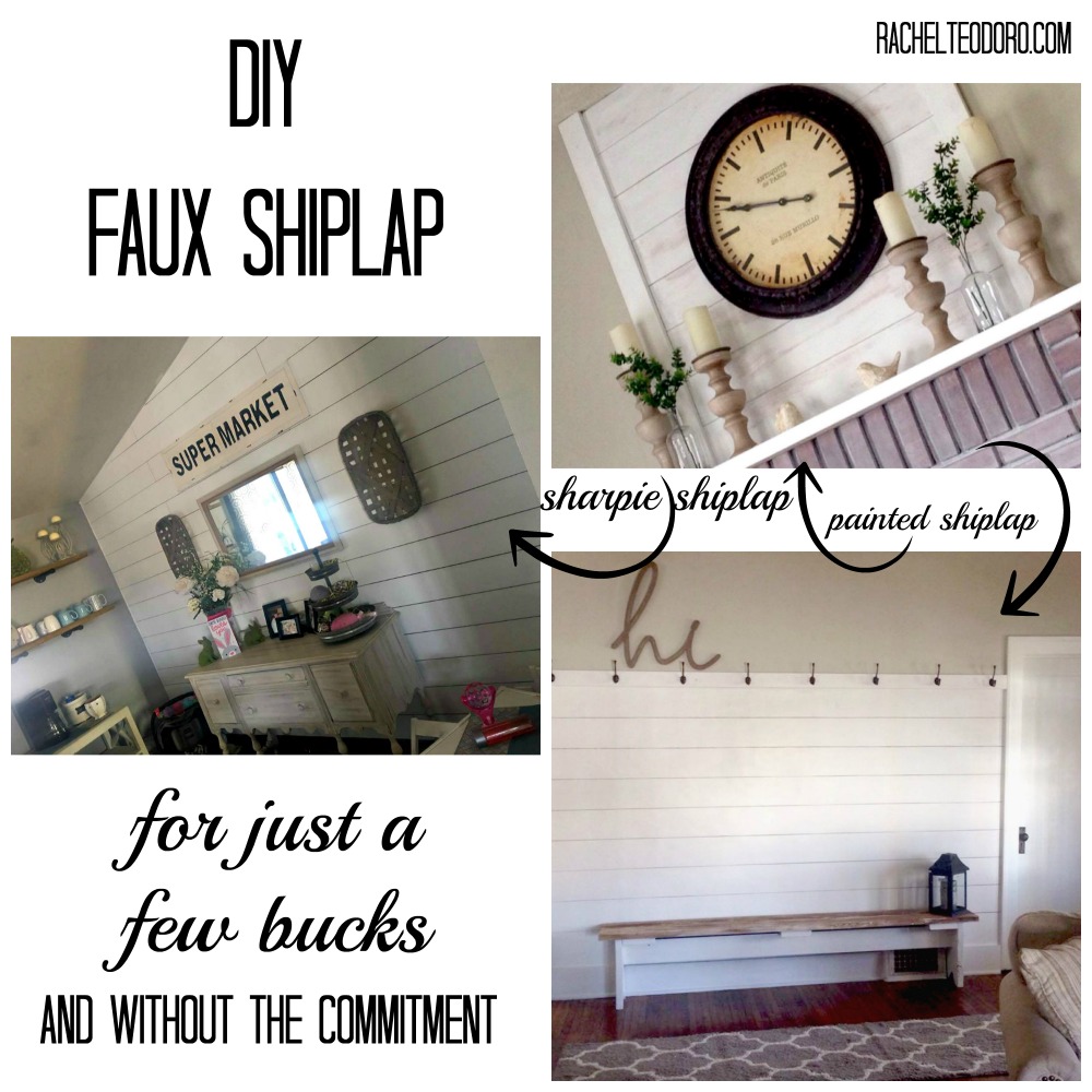 Faux Shiplap DIY Sharpie Shiplap and Painted Shiplap Tutorial