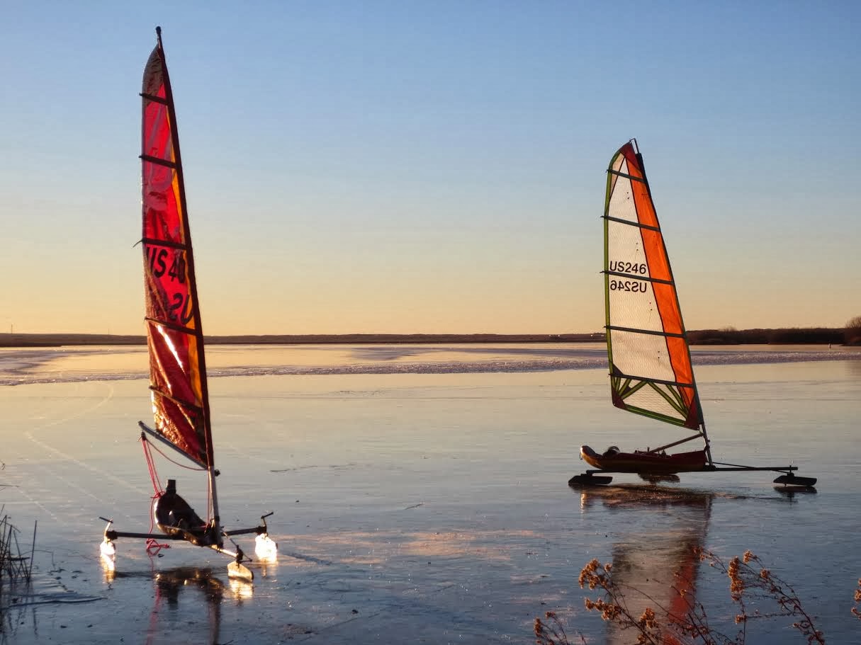FunToSail Ice Sailing on Sprague Lake, WA.