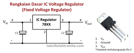 RANGKAIAN POWER SUPPLY 12V DAN 5V - Syarif Projects circuit diagram 7805 