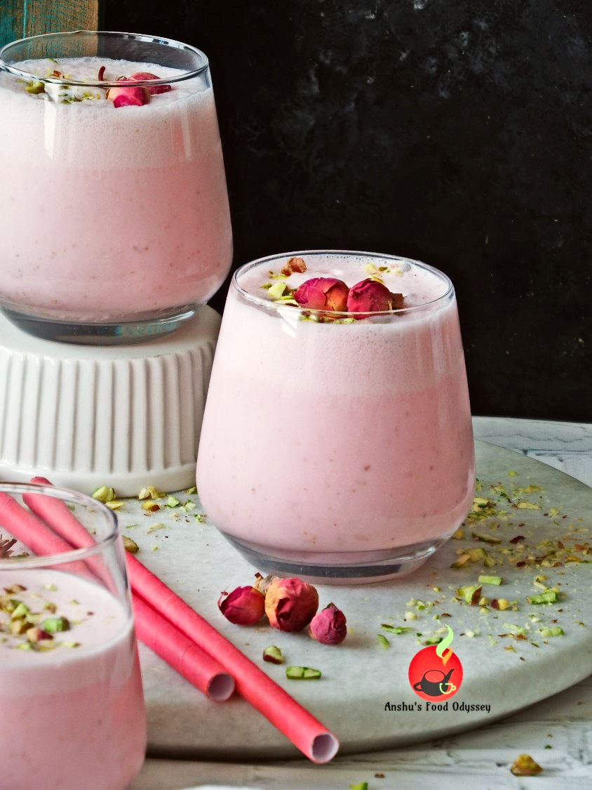 Almond Rose Lassi Almond & Rose Flavored Yogurt Drink