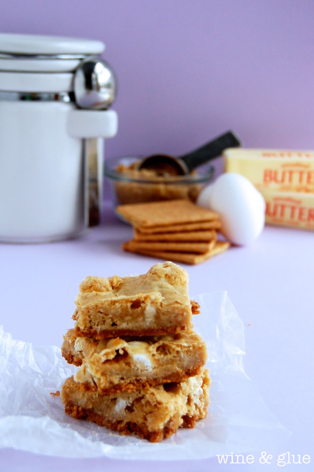 White Chocolate Graham Cracker Crusted Blondies