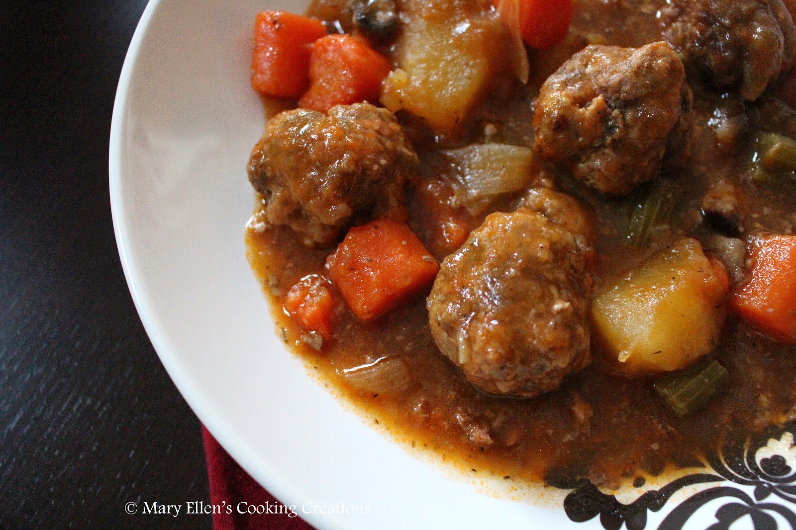 Mary Ellen's Cooking Creations Beef Stew Meatballs