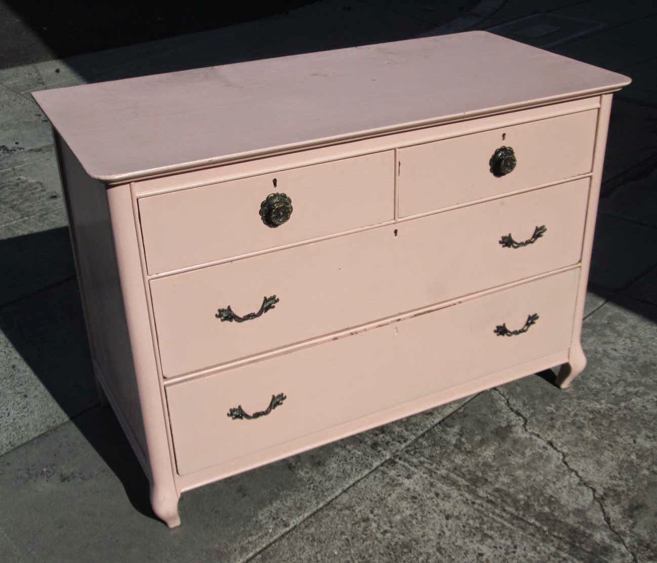 UHURU FURNITURE & COLLECTIBLES SOLD Peachy Pink Vintage Dresser 100
