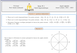 Série d’exercices maths tronc commun international : Trigonométrie partie1 et part2 Série d’exercices maths tronc commun international : Trigonométrie partie1 et part2