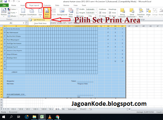 Cara Print Excel Agar Full Kertas Tampilan terpotong muncul jika