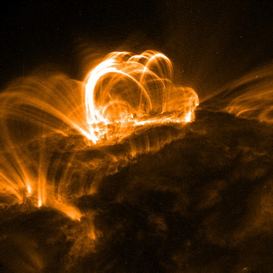 Plasmabögen im Sonnenmagnetfeld