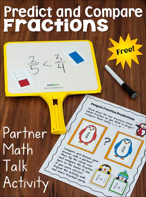 Free Predict and Compare Fractions Partner Activity... WOW! Students love this activity, and it sparks some amazing conversations about fractions!