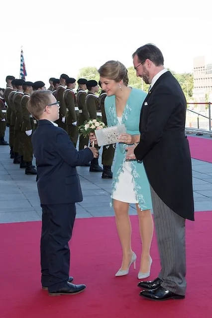 Grand Duke Henri, Grand Duchess Maria Teresa, Hereditary Grand Duke Guillaume, Hereditary Grand Duchess Stéphanie, Prince Félix, Princess Claire, Prince Louis,  Princess Tessy, Princess Alexandra,  Prince Sebastien. Luxembourg's National Day