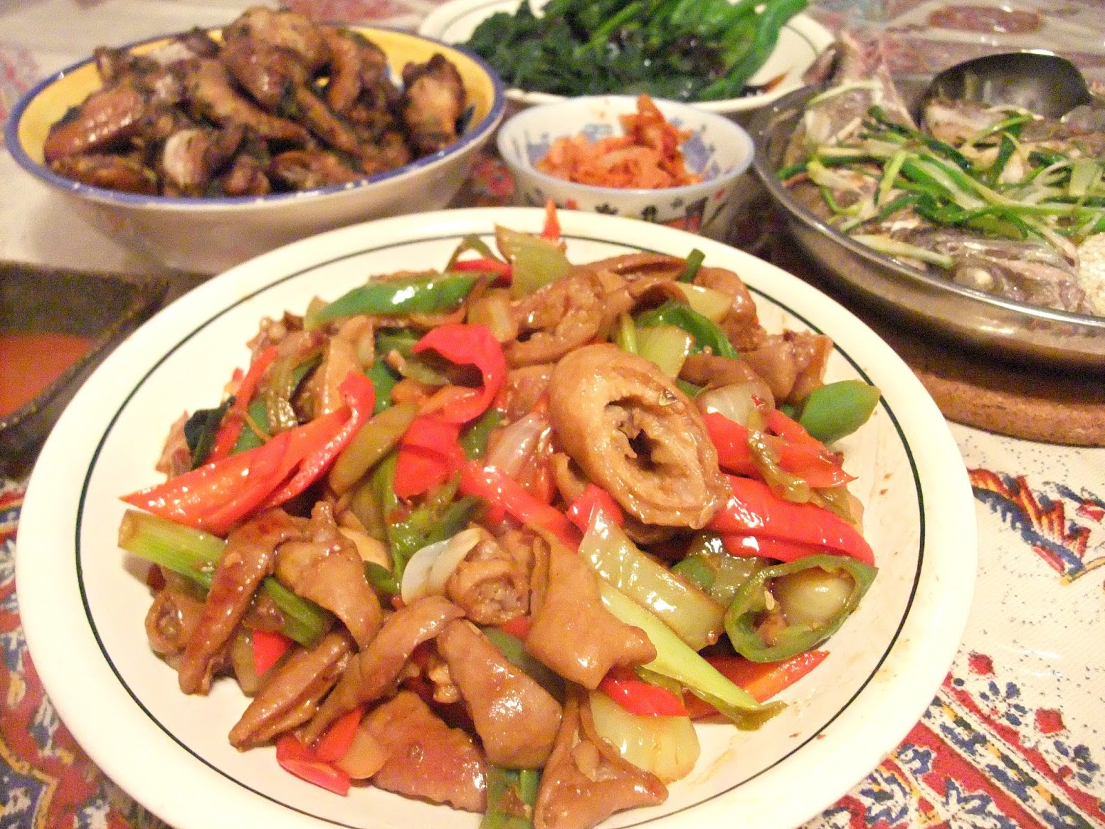 Susan's SavourIt! Spicy Pork Intestine StirFry with Pickled Mustard...