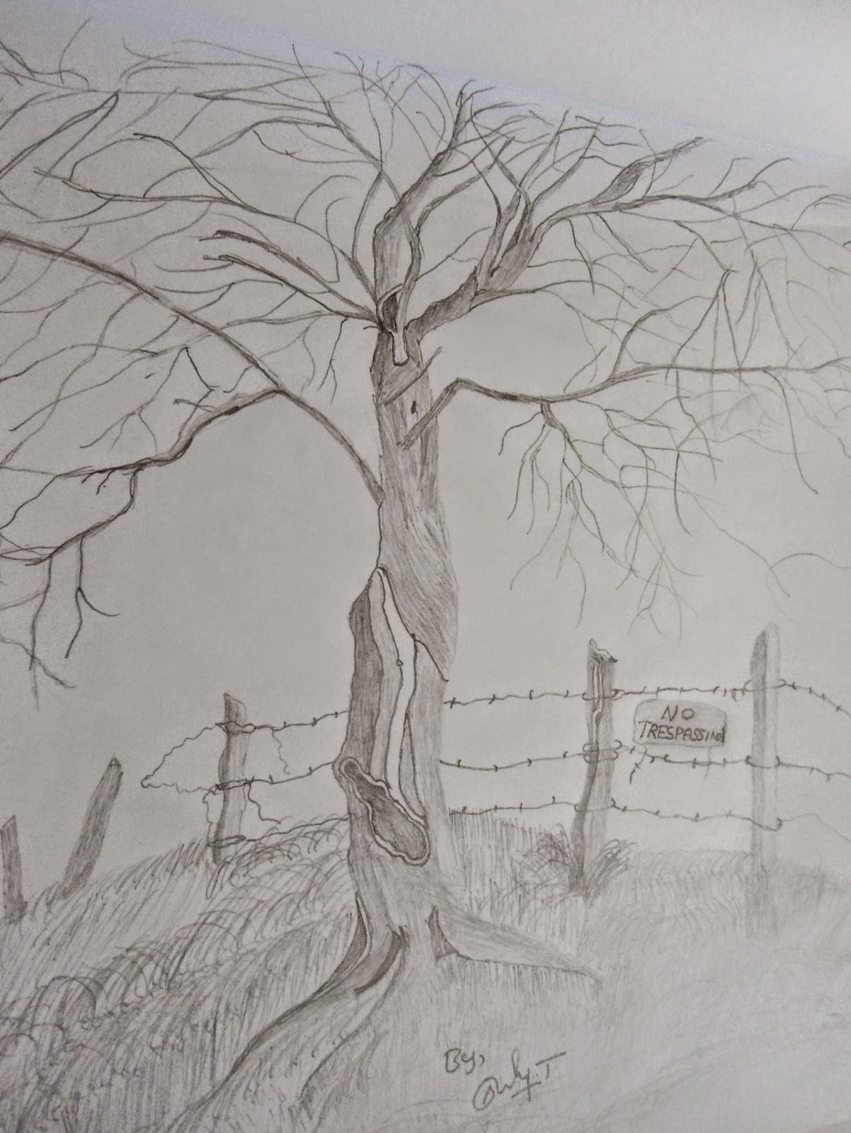 Landscape Pencil Drawing and Natural Pencil Sketching