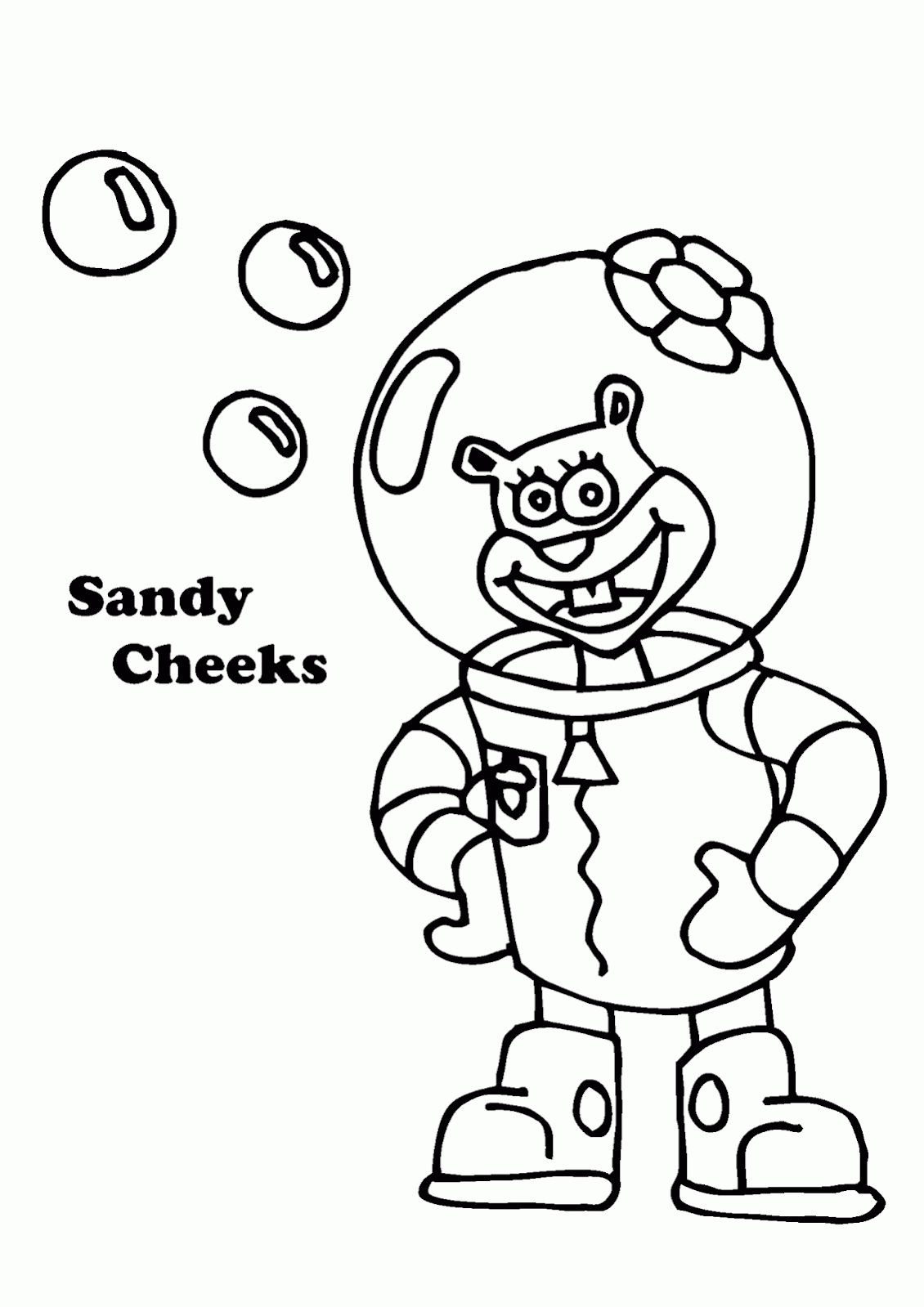 Mewarnai Gambar Sandy Sahabat SpongeBob SquarePants 