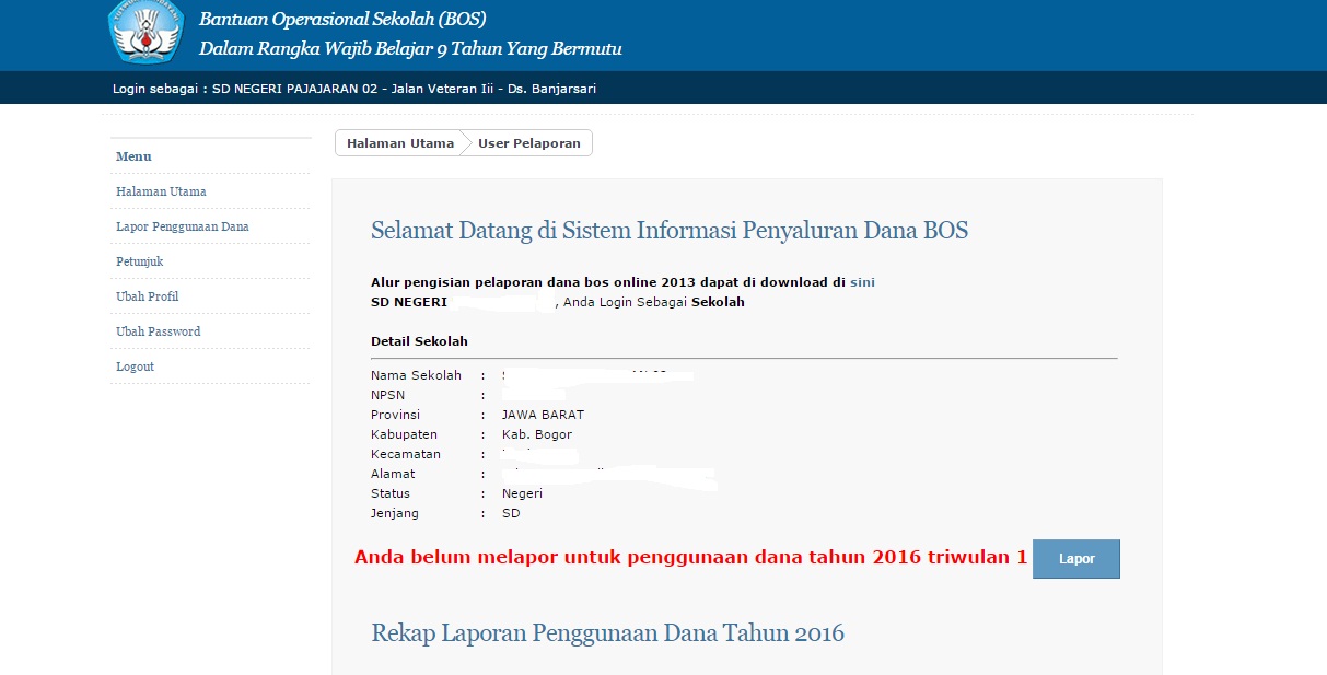 PELAPORAN BOS SECARA ONLINE