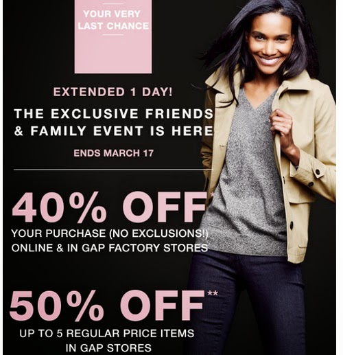 Canadian Daily Deals: Gap Friends & Family Extended 40% Off Online, 50% ...