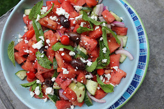 Watermelon and Mint Greek Salad
