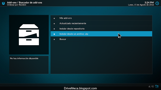 DriveMeca instalando y configurando Kodi paso a paso en español