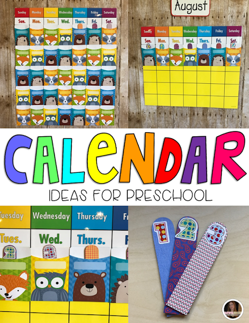 Calendar Ideas for preschool and Kindergarten.  Back to School Ideas.