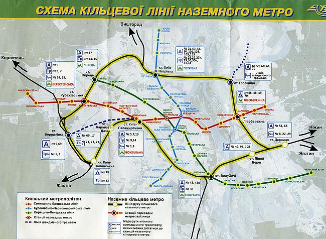 Киевская городская электричка схема