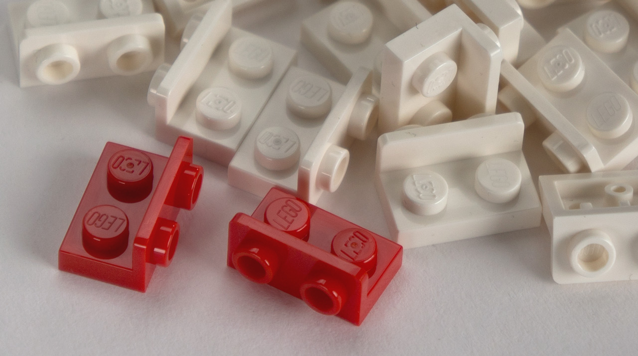 inverted ** 25 CT LOT ** Lego NEW red 1 x 2 bracket pieces 