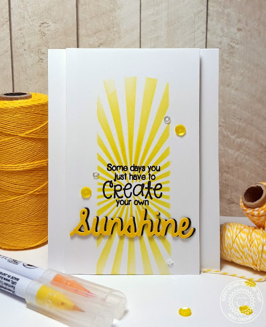 Sunny Studio: Create Your Own Sunshine Sunburst Card by Heidi Criswell (using Sunny Sentiments stamps and Sunshine Word die).