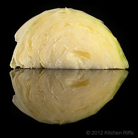 Steamed Cabbage on Black Acrylic