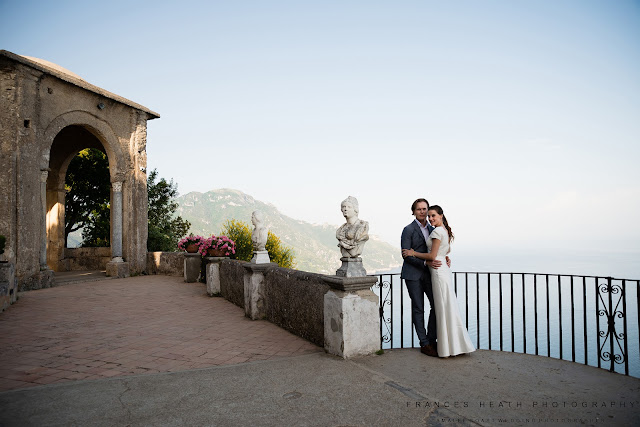 Bride and groom in Ravello